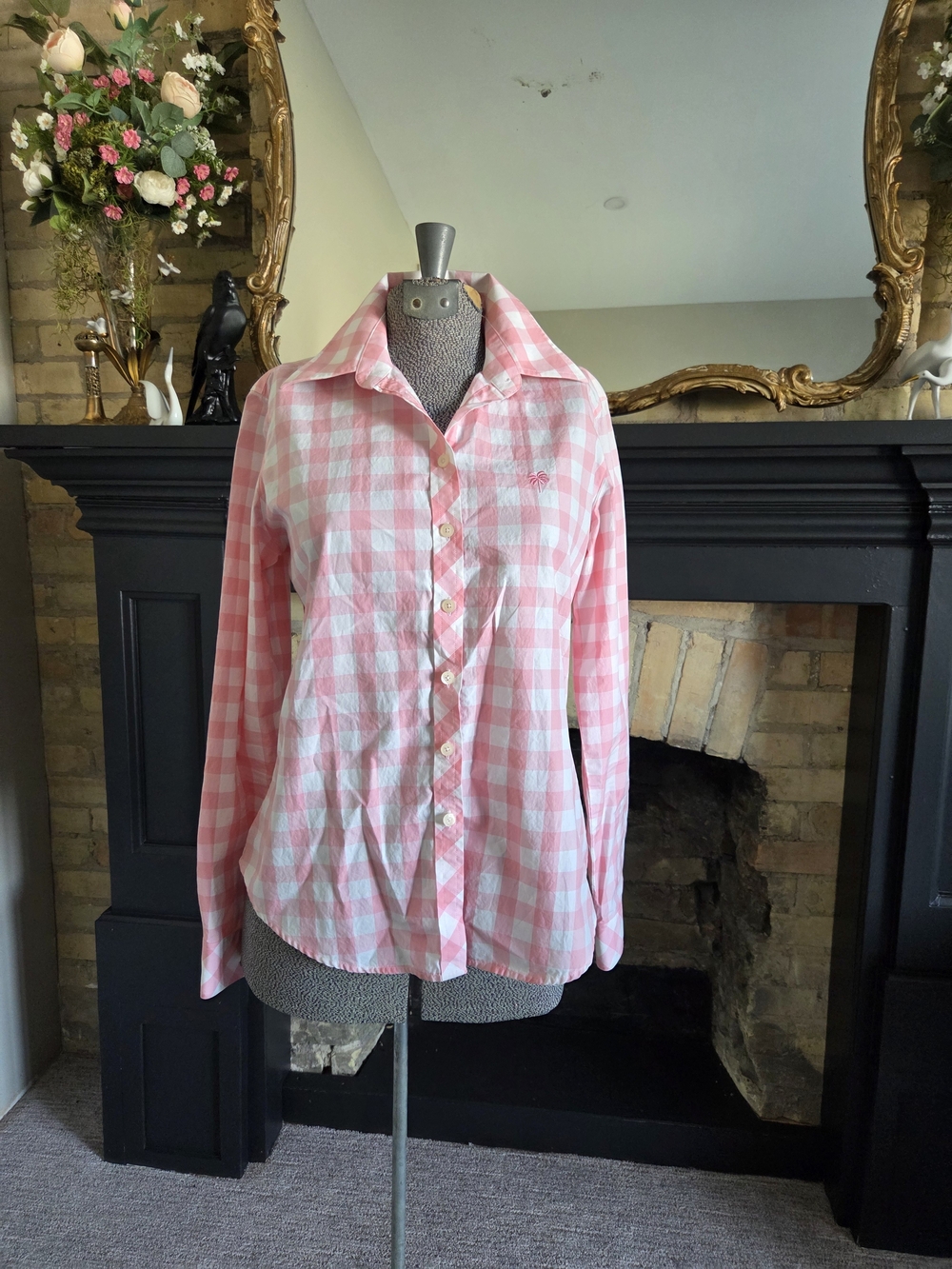 Lilly Pulitzer Pink & White Gingham Shirt
